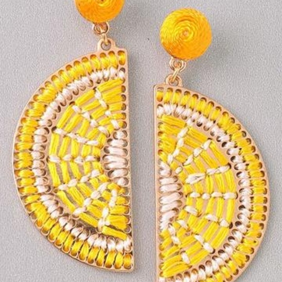 Threaded  Lemon Earrings - Picture 2 of 2